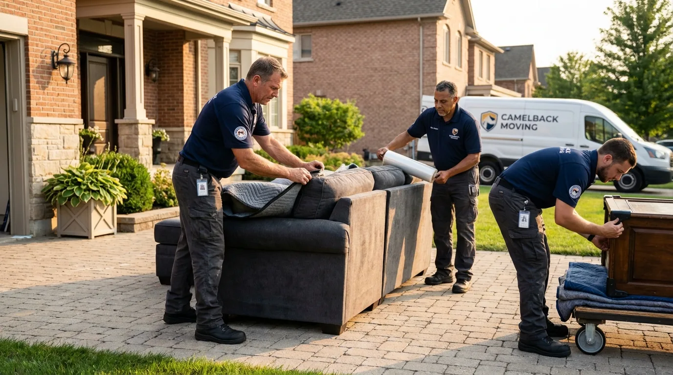 Large estate moving crew wrapping furniture in Aspermont, TX